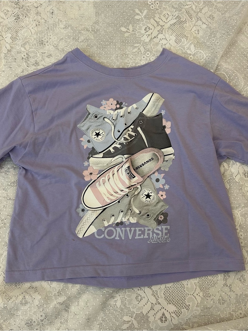 🔻🔻🔻sale Converse Kids Lavender Graphic Tee